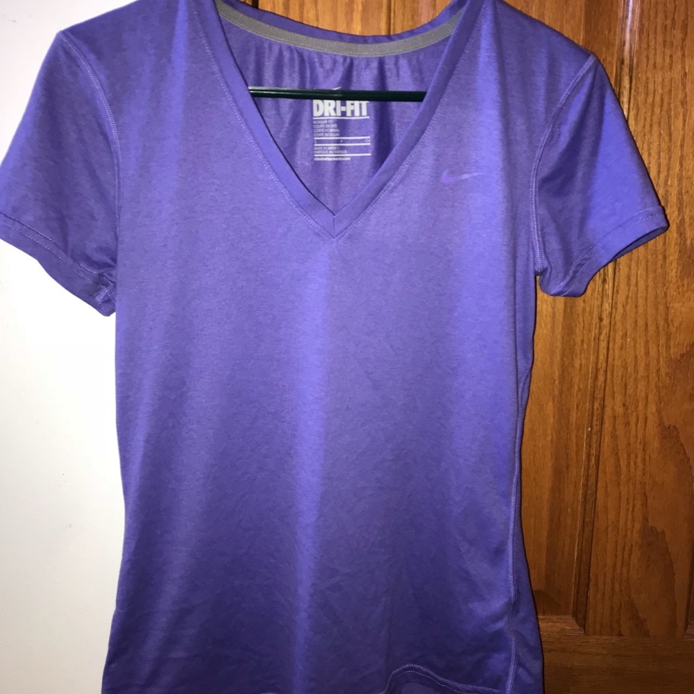 Purple Nike Dri Fit V-Neck shirt